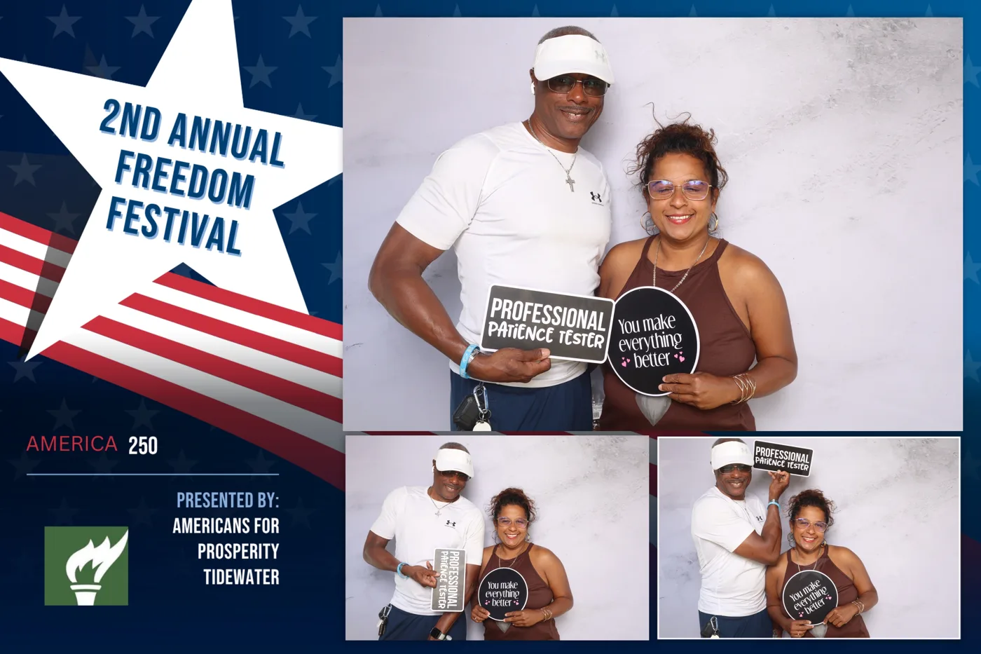 2nd Annual Freedom Festival photo booth print — America 250, Virginia Beach
