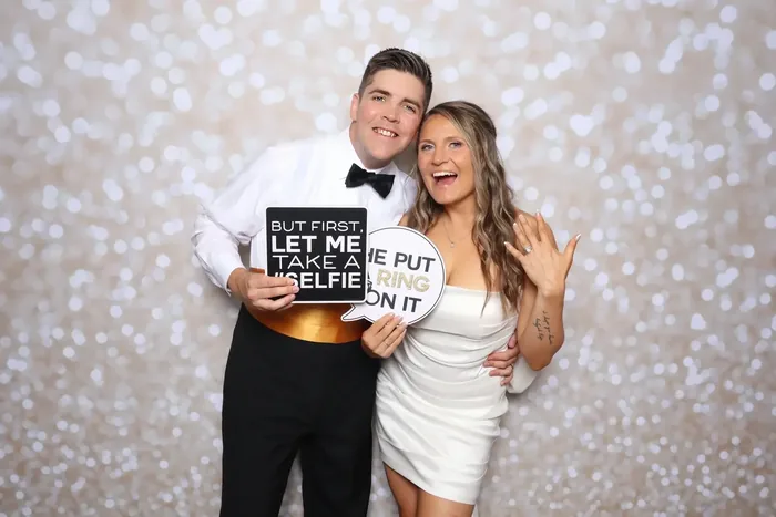 Andrew and Tara wedding photo booth Virginia Beach 2025