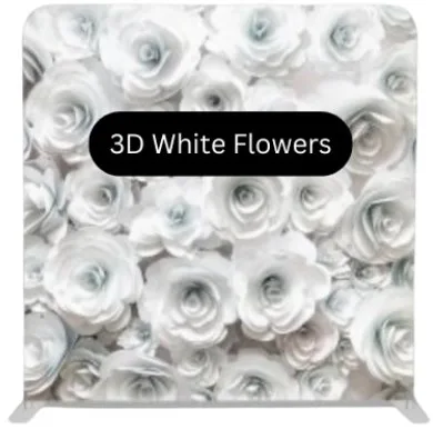 3D White Flowers photo booth backdrop Virginia Beach
