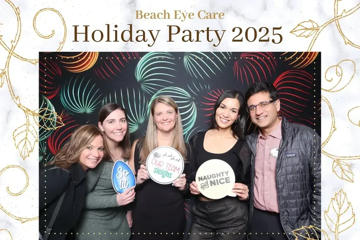 Beach Eye Care holiday party photo booth 2025