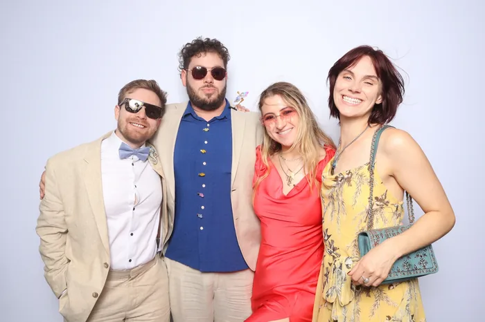 Wedding guests at photo booth Virginia Beach 2025