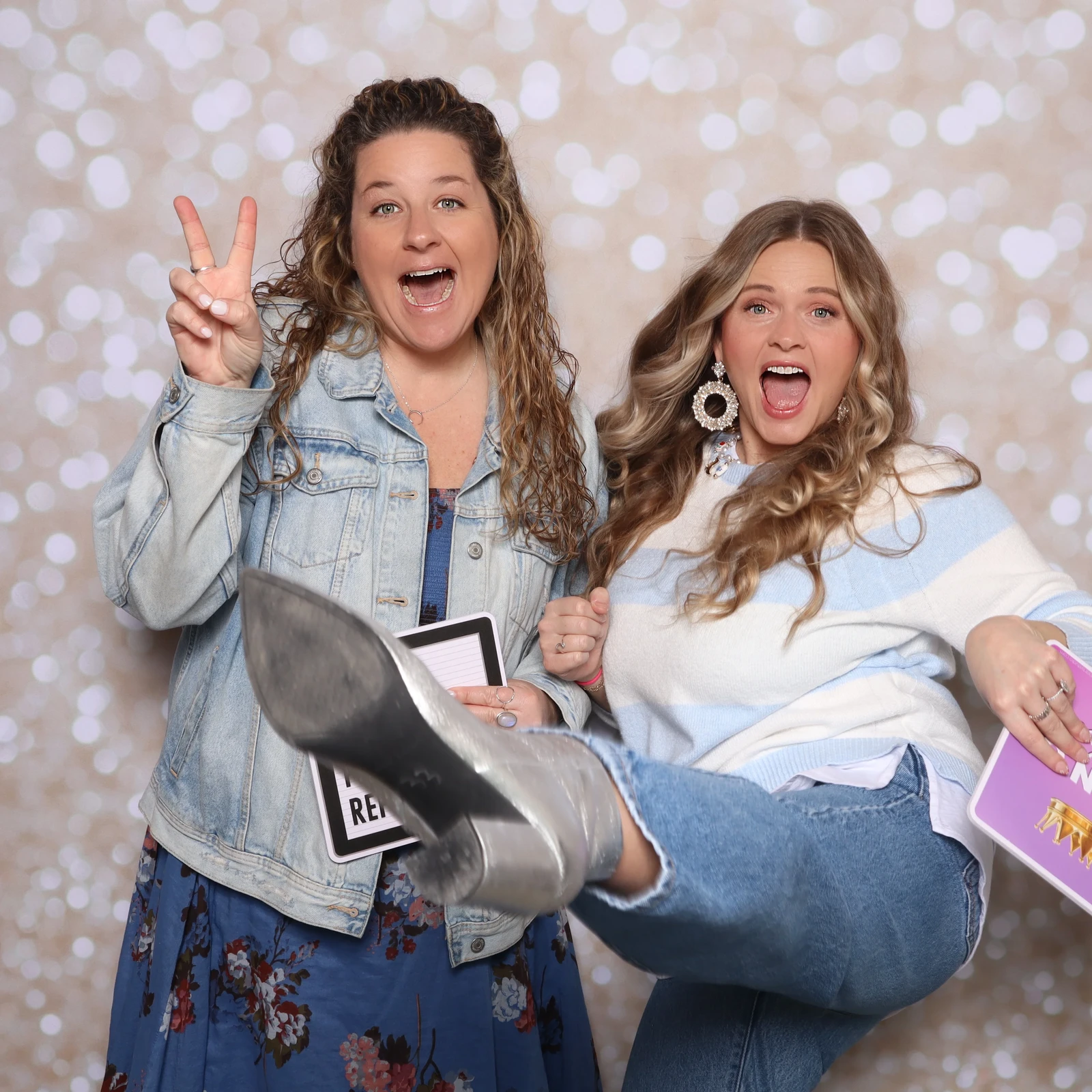 Carece and Ty baby shower photo booth fun Virginia Beach 2025 — guests posing