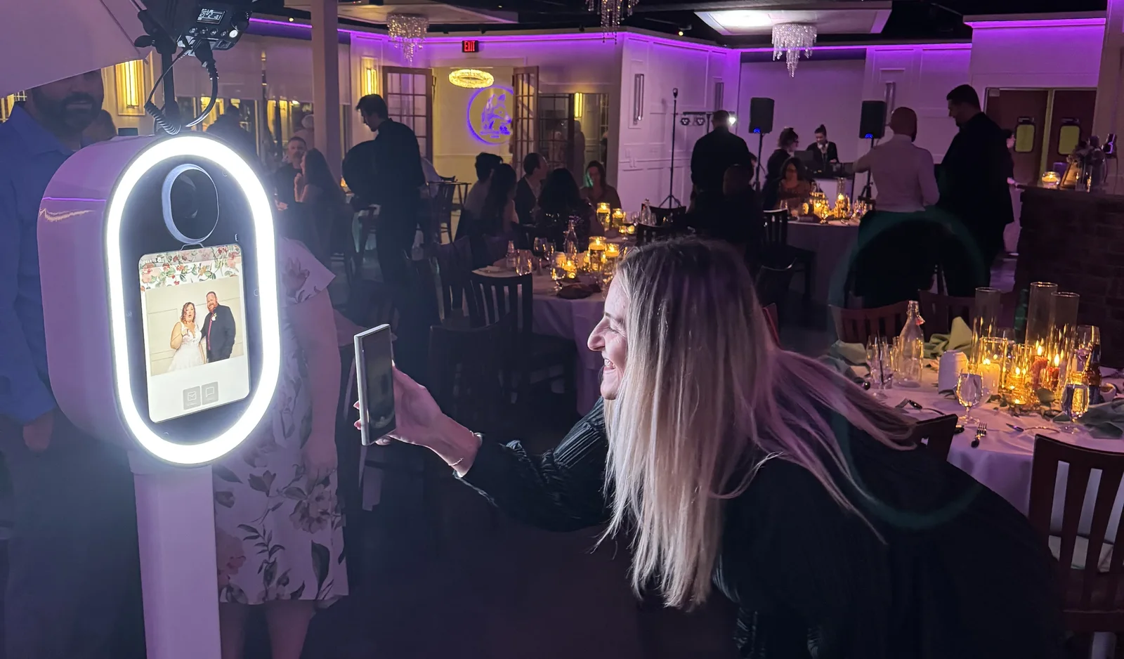 Elegant photo booth rental at candlelit celebration event — Virginia Beach Hampton Roads