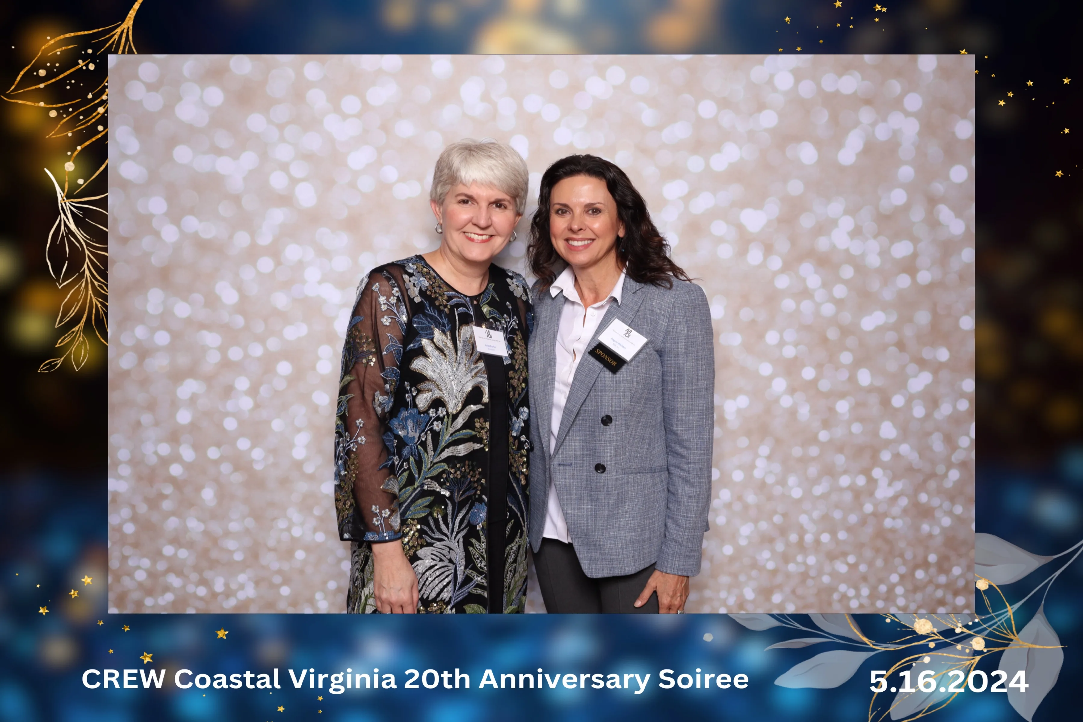 CREW 20th Anniversary Soiree photo booth Norfolk Virginia 2024 — large group celebrating 20 year milestone