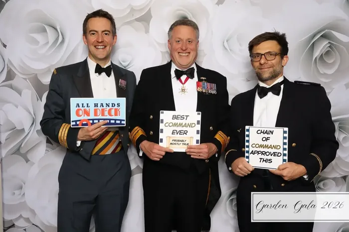Navy officers garden gala photo booth Hampton Roads Virginia