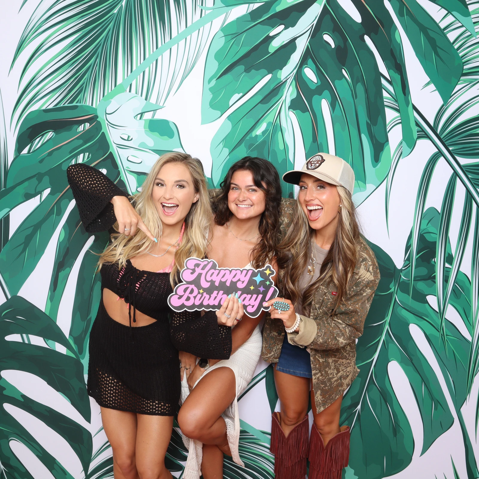 Happy Birthday Kelsie tropical photo booth Virginia Beach 2025 — birthday party prints