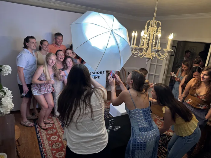 Party guests at photo booth Virginia Beach